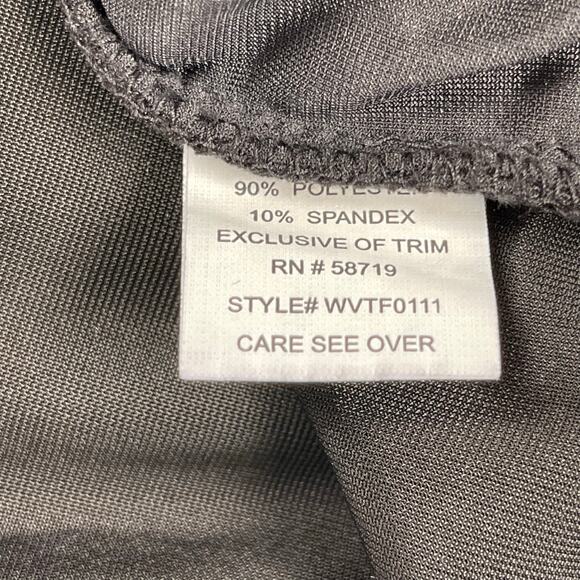 Notations Top Womens 3X Black Velour Velvet Silver Glitter Faux Wrap Buckle - Picture 12 of 15